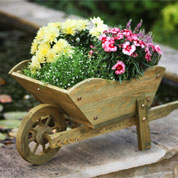 Decorative Wooden Wheelbarrow